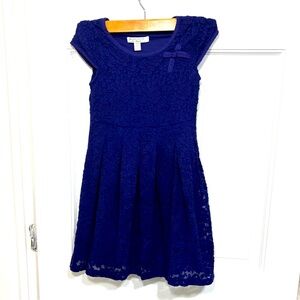 Richie House Girls' size 7/8 Blue lace cap sleeve dress